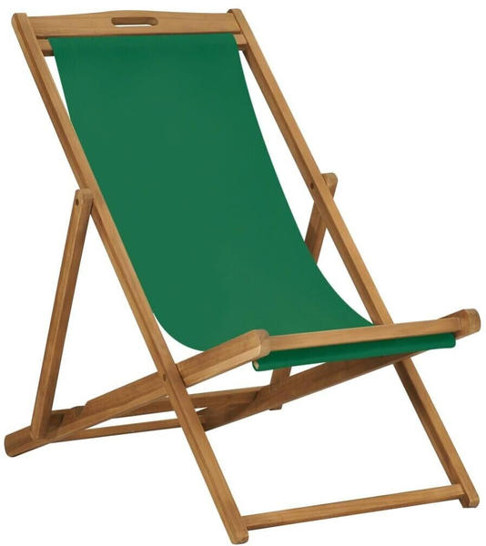 vidaXL Beach Folding Chair Teck green
