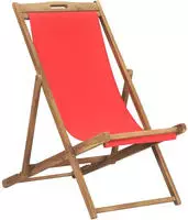 vidaXL Strandstuhl Klappbar Massivholz Teak Rot