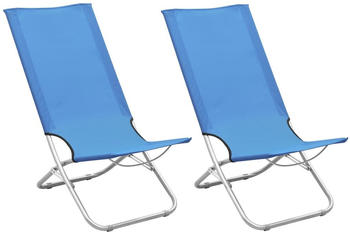 vidaXL Folding Beach Chairs Set blue