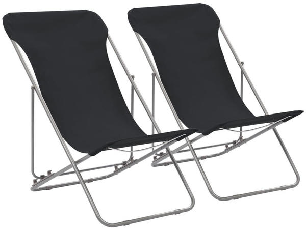 vidaXL Beach Folding Chairs black