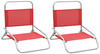 vidaXL Set Folding Beach Chairs red