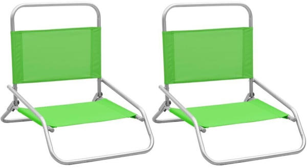 vidaXL Set Folding Beach Chairs green