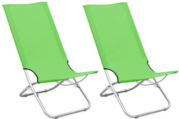 vidaXL Folding Beach Chairs Set green