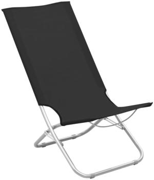 vidaXL Folding Beach Chairs Set black