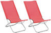 vidaXL Folding Beach Chairs Set red