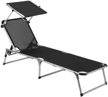 Bo-Camp Campingliege mit Sonnenschutz, schwarz Bo-Camp Campingliege mit Sonnenschutz, schwarz