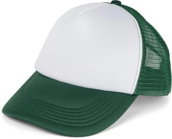 styleBREAKER Trucker Cap 5-Panel Mesh Cap weiß dunkelgrün
