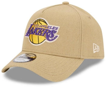New Era A-Frame Trucker Leinen Cap Los Angeles Lakers beige