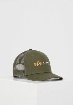 Alpha Industries Alpha Label Trucker Cap dark olive Alpha Industries Alpha Label Trucker Cap dark olive