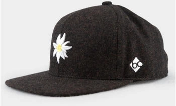 Bavarian Caps Uni Snapback Edelweiss Flanell dunkelbraun