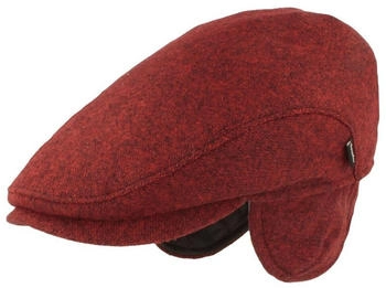 Breiter Schiebermütze aus Bavaria-Loden-Wolle Ohrenschutz rot mel 5095T0604