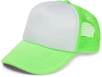 styleBREAKER Trucker Cap 5-Panel Mesh Cap weiß neongrün
