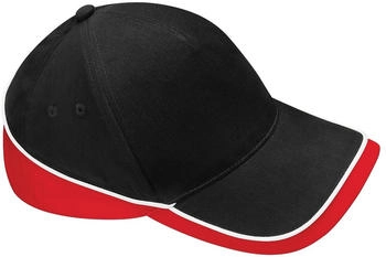Beechfield Teamwear Competition CB171 Basecap schwarz classic rot weiß