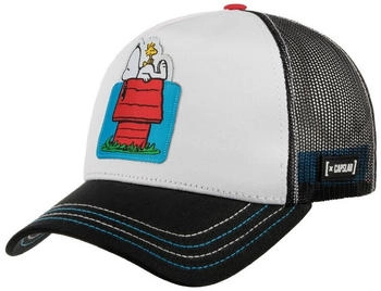 Capslab Peanuts Dog House Trucker Cap schwarz weiß