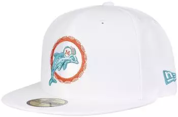 New Era 59Fifty Cap NFL RETRO Miami Dolphins weiß