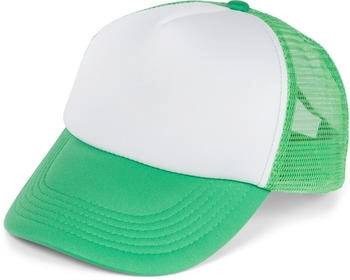 styleBREAKER Trucker Cap 5-Panel Mesh Cap weiß grün