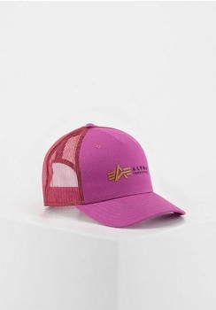 Alpha Industries Alpha Label Trucker Cap onesize dunkles magenta Alpha Industries Alpha Label Trucker Cap onesize dunkles magenta
