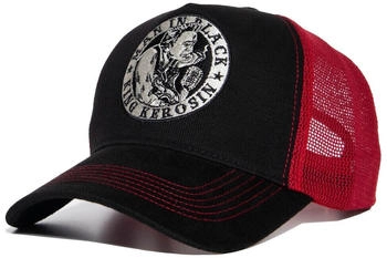 King Kerosin Trucker Cap Man Black 1-St Front-Stickerei