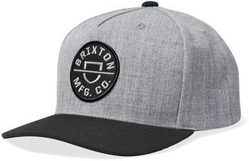 Brixton Crest C MP Snapback heather grau schwarz