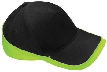 Beechfield Teamwear Competition CB171 Basecap schwarz limettengrün