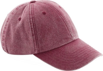 Beechfield flach geschnittene vintage kappe rot