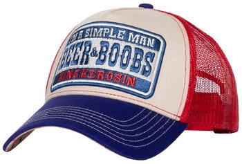 King Kerosin Trucker Cap 'I'm a simple man' offwhite blau