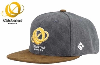 Bavarian Caps Oktoberfest Basecap dunkelgrau velours Snapbag Stickerei