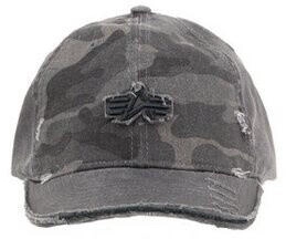 Alpha Industries Distressed Logo Camo Cap onesize schwarz camouflage
