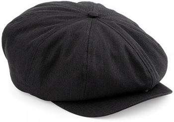 Beechfield Gatsby-Stil Kappe mit Fischgrätmuster Schwarz (BC624BLACLXL)