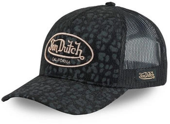 Von Dutch Trucker Cap Leopard AOP ton-in-ton schwarz