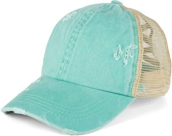 styleBREAKER 6-Panel Cap uni verwaschener Look Mesh verstellbar
