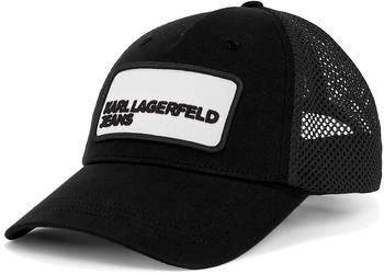 Karl Lagerfeld Netzstoff-Kappe KLJ-Logo schwarz weiß