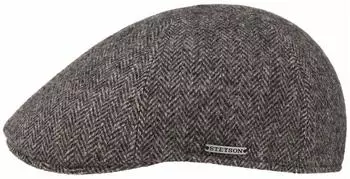 Stetson Texas Herringbone Flatcap mit Baumwollinnenfutter (6610501) braun/grau