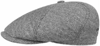 Stetson Milner Flatcap Hoher UV-Schutz Elegante Schiebermütze 100% Seide schwarz-weiß