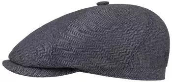 Stetson Milner Flatcap Hoher UV-Schutz Elegante Schiebermütze 100% Seide grau-schwarz