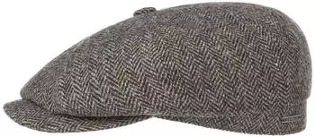 Stetson Belfast Flatcap Fischgrätmuster mit Innenfutter (6380502) grau