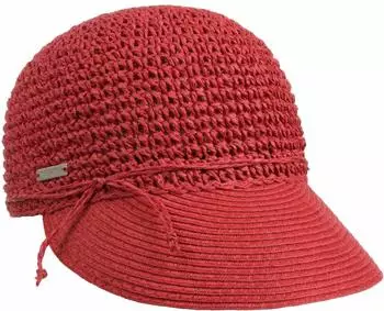 Seeberger Hats Rollbare Häkelmütze rot