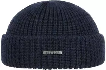 Stetson Dockermütze mit Umschlag, Made in Italy blau