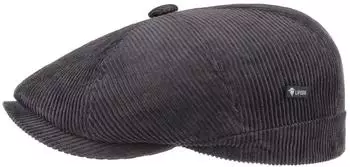 Lipodo 8 Panel Cordial Flatcap (City-Velutto-beige) grau