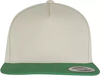 Flexfit 5-Panel Baumwoll-Twill Snapback beige/grün