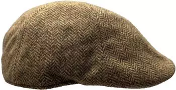 Fiebig Flat Cap 6-Panel Wool Herringbone Fischgrat Cap camel