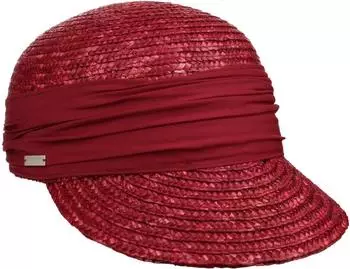 Seeberger Hats Grace Stroh Sonnencap bordeaux