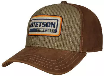 Stetson Retro Stripes Ledercap Truckercap braun