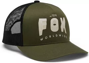 Fox Block Mesh Trucker Hat - army green