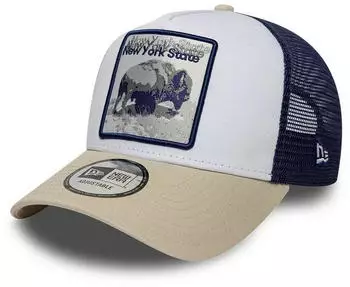 New Era 9FORTY Trucker Cap light beige/wei&szlig;/navy