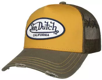 Von Dutch Trucker Cap California with Embroidered Patch (USED 12) khaki