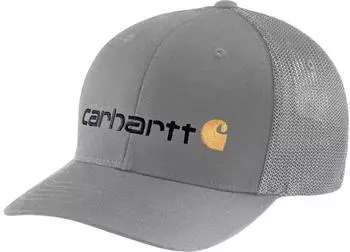 Carhartt Rugged Flex Fitted Canvas Mesh-Back Logo Graphic Cap Baseballkappe (105353) asphalt