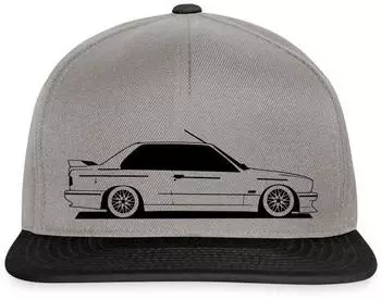 spreadshirt E30 Auto Classic Oldtimer Fan Snapback Cap (D137279077P905-58556-app480-size29) graphit/schwarz