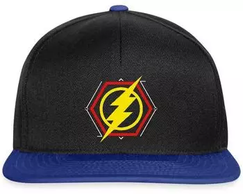 spreadshirt The Flash Yellow Lightning Symbol Snapback Cap (D321019168P905-45226-app461-size29) schwarz/grau