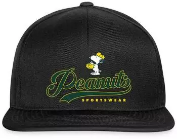 spreadshirt Peanuts Snoopy Baseball Snapback Cap (D304821194P905-7330-app14-size29) schwarz/schwarz